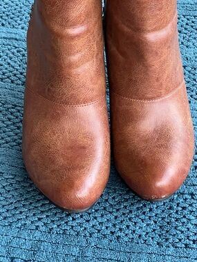 Classic Women's Tan Faux Leather Ankle Booties